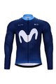 BONAVELO Tricou și pantaloni de iarnă de ciclism - MOVISTAR 2024 WINTER - negru/albastru