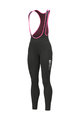 ALÉ Pantaloni de ciclism lungi cu bretele - SOLID ESSENTIAL - roz/negru