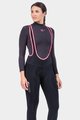 ALÉ Pantaloni de ciclism lungi cu bretele - SOLID ESSENTIAL - roz/negru