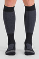 SPORTFUL Șosete sub genunchi de ciclism - WARM WOOL LONG - negru/gri