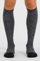 SPORTFUL Șosete sub genunchi de ciclism - EXTRA WARM WOOL LONG - negru/gri