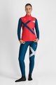 SPORTFUL Tricou de cilism pentru iarnă cu mânecă lungă - SQUADRA W - roșu/albastru