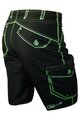 HAVEN Pantaloni scurți de ciclism fără bretele - COMPETITOR - negru/verde