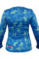 HAVEN Tricou de ciclism cu mânecă lungă de vară - PEARL NEO LONG - albastru/roz
