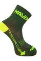 HAVEN Șosete clasice de ciclism - LITE SILVER NEO - verde/galben