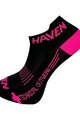 HAVEN Șosete de gleznă de ciclism - SNAKE SILVER NEO 2PAK - negru/roz
