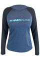 HAVEN Tricou de ciclism cu mânecă lungă de vară - FACTORY TRAIL - negru/albastru