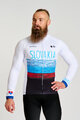 BONAVELO Tricou de cilism pentru iarnă cu mânecă lungă - SLOVAKIA WINTER - alb/multicolor