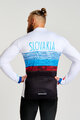BONAVELO Tricou de cilism pentru iarnă cu mânecă lungă - SLOVAKIA WINTER - alb/multicolor