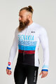BONAVELO Tricou de cilism pentru iarnă cu mânecă lungă - SLOVAKIA WINTER - alb/multicolor