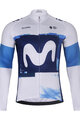 BONAVELO Tricou de cilism pentru iarnă cu mânecă lungă - MOVISTAR 2025 WINTER  - alb/albastru