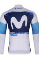 BONAVELO Tricou de cilism pentru iarnă cu mânecă lungă - MOVISTAR 2025 WINTER  - alb/albastru