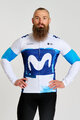 BONAVELO Tricou de cilism pentru iarnă cu mânecă lungă - MOVISTAR 2025 WINTER  - alb/albastru