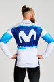 BONAVELO Tricou de cilism pentru iarnă cu mânecă lungă - MOVISTAR 2025 WINTER  - alb/albastru