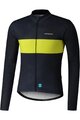 SHIMANO Tricou de ciclism cu mânecă lungă de vară - VERTEX TEAM LONG - albastru/galben