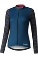 SHIMANO Tricou de cilism pentru iarnă cu mânecă lungă - KAEDE PRINTED LONG - albastru