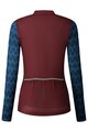 SHIMANO Tricou de cilism pentru iarnă cu mânecă lungă - KAEDE PRINTED LONG - bordo/albastru