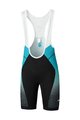 SHIMANO Pantaloni scurți de ciclism cu bretele - TEAM - negru/turcoaz