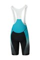 SHIMANO Pantaloni scurți de ciclism cu bretele - TEAM - negru/turcoaz