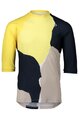POC Tricou de ciclism cu mânecă scurtă - MTB PURE 3/4 - galben/negru/gri