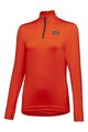 GORE Tricou de ciclism cu mânecă lungă - EVERYDAY THERMO 1/4-ZIP WMN - portocaliu