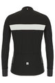 SANTINI Tricou de cilism pentru iarnă cu mânecă lungă - ADAPT WOOL - alb/negru