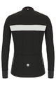 SANTINI Tricou de cilism pentru iarnă cu mânecă lungă - ADAPT WOOL - alb/negru