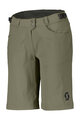 SCOTT Pantaloni scurți de ciclism fără bretele - TRAIL FLOW W/PAD W - verde