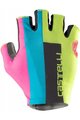 CASTELLI Mănuși de ciclism fără degete - COMPETIZIONE 2 - verde deschis/albastru/roz