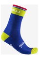 CASTELLI Șosete clasice de ciclism - QUINDICI SOFT MERINO - albastru/galben