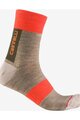 CASTELLI Șosete clasice de ciclism - VELOCISSIMA THERMAL - bej/portocaliu