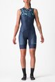 CASTELLI Salopetă de ciclism - FREE SANREMO W - albastru/turcoaz