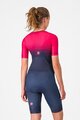 CASTELLI Salopetă de ciclism - CORE TRI W SUIT SHORT SLEEVE - albastru/roz