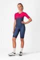 CASTELLI Salopetă de ciclism - CORE TRI W SUIT SHORT SLEEVE - albastru/roz
