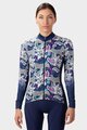 ALÉ Tricou de cilism pentru iarnă cu mânecă lungă - HIBISCUS PR-R - albastru/alb