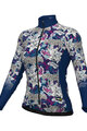 ALÉ Tricou de cilism pentru iarnă cu mânecă lungă - HIBISCUS PR-R - albastru/alb