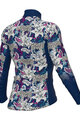 ALÉ Tricou de cilism pentru iarnă cu mânecă lungă - HIBISCUS PR-R - albastru/alb