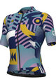 ALÉ Tricou de ciclism cu mânecă scurtă - PR-E GAMES - roz/turcoaz/galben