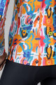 ALÉ Tricou de cilism pentru iarnă cu mânecă lungă - TRIBAL - alb/multicolor