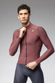 ALÉ Tricou de cilism pentru iarnă cu mânecă lungă - WARM RACE - bordo