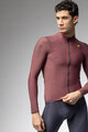 ALÉ Tricou de cilism pentru iarnă cu mânecă lungă - WARM RACE - bordo