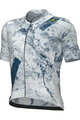 ALÉ Tricou de ciclism cu mânecă scurtă - MARBLE PR-E - alb/albastru
