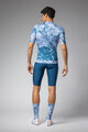 ALÉ Tricou de ciclism cu mânecă scurtă - MARBLE PR-E - alb/albastru