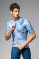 ALÉ Tricou de ciclism cu mânecă scurtă - MARBLE PR-E - alb/albastru