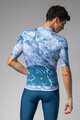 ALÉ Tricou de ciclism cu mânecă scurtă - MARBLE PR-E - alb/albastru