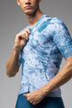 ALÉ Tricou de ciclism cu mânecă scurtă - MARBLE PR-E - alb/albastru