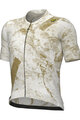 ALÉ Tricou de ciclism cu mânecă scurtă - MARBLE PR-E - alb/auriu