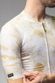 ALÉ Tricou de ciclism cu mânecă scurtă - MARBLE PR-E - alb/auriu