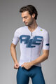 ALÉ Tricou de ciclism cu mânecă scurtă - SAUVAGE PR-E - alb/albastru