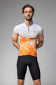 ALÉ Tricou de ciclism cu mânecă scurtă - QURTZ PR-E - alb/portocaliu